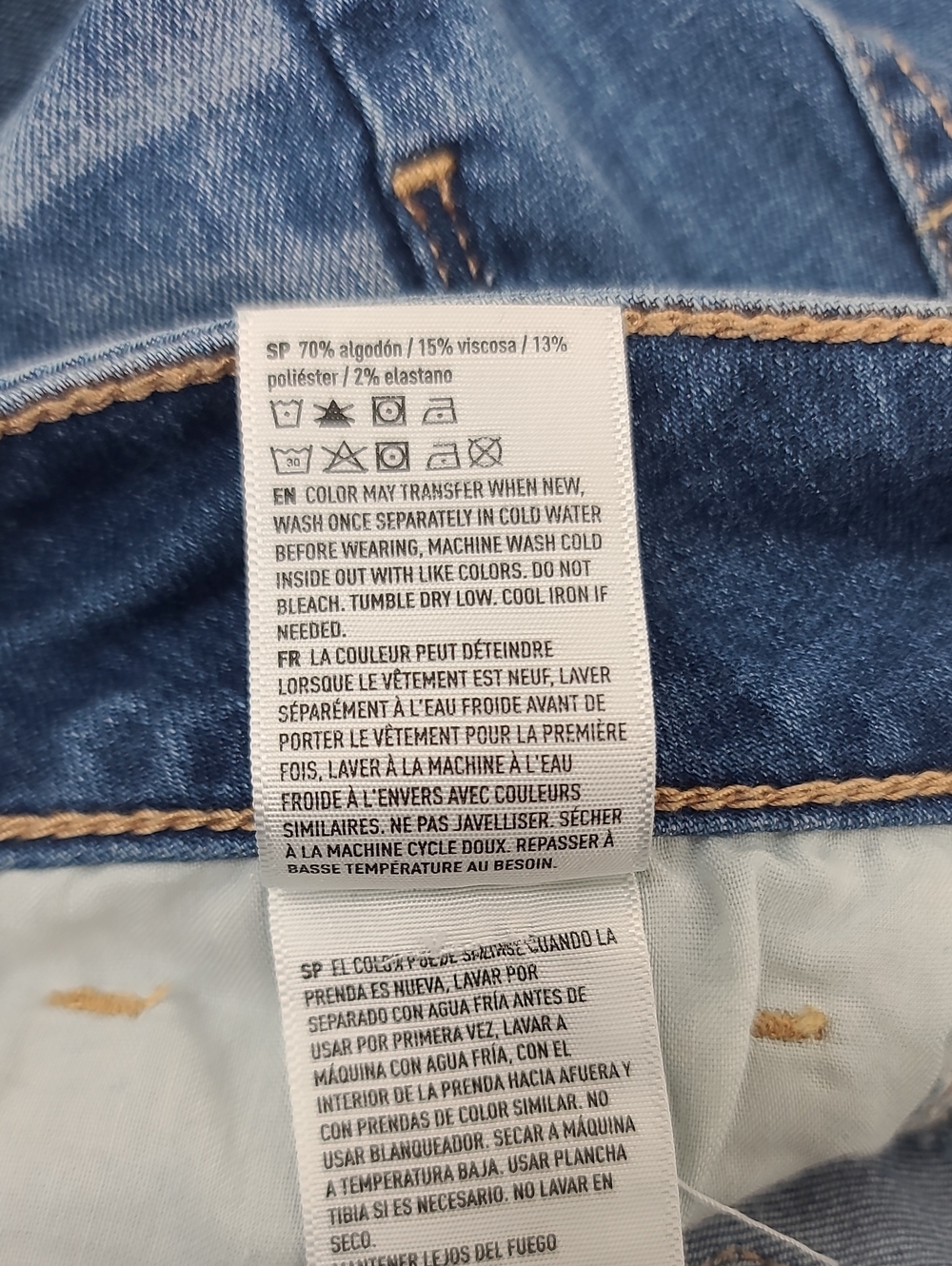 AE Next Level Artist Stretch Cotton Denim Low Rise Straight Crop Leg Jean Blue - Picture 15 of 17